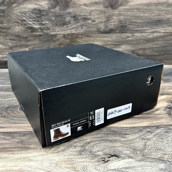 NIB Sorel BREX 8.5M Chelsea Leather Boots Booties Waterproof Grippy Spice Black - Picture 11 of 11